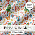 Watercolor Christmas Tree Cookie Candy Festive Seamless Pattern Digital Print Fabric by the Metre UK Sewing Quilting Textile