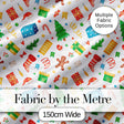 Watercolor Christmas Tree Gingerbread Gift Seamless Pattern Digital Print Fabric by the Metre UK Sewing Quilting Textile
