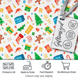 Watercolor Christmas Tree Gingerbread Gift Seamless Pattern Digital Print Fabric by the Metre UK Sewing Quilting Textile