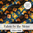 Cute Christmas Bear Scarf Gift Box Lights Seamless Pattern Digital Print Fabric by the Metre UK Sewing Quilting Textile