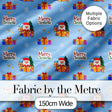 Cute Santa Reindeer Gingerbread Merry Christmas Seamless Pattern Digital Print Fabric by the Metre UK Sewing Quilting Textile