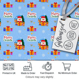 Cute Santa Reindeer Gingerbread Merry Christmas Seamless Pattern Digital Print Fabric by the Metre UK Sewing Quilting Textile