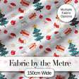 Cute Christmas Tree Snowman Gift Box Ornament Seamless Pattern Digital Print Fabric by the Metre UK Sewing Quilting Textile