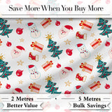Cute Christmas Tree Snowman Gift Box Ornament Seamless Pattern Digital Print Fabric by the Metre UK Sewing Quilting Textile