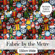 Cute Christmas Tree Snowman Reindeer Gift Snowflake Seamless Pattern Digital Print Fabric by the Metre UK Sewing Quilting Textile