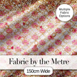 Luxury Pink Gold Ornament Glitter Seamless Pattern Digital Print Fabric by the Metre UK Sewing Quilting Textile