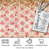 Luxury Pink Gold Ornament Glitter Seamless Pattern Digital Print Fabric by the Metre UK Sewing Quilting Textile
