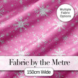 Pink White Snowflake Winter Holiday Seamless Pattern Digital Print Fabric by the Metre UK Sewing Quilting Textile