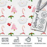 Cute Christmas Dove Holly Candy Cane Seamless Pattern Digital Print Fabric by the Metre UK Sewing Quilting Textile