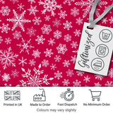 Elegant White Snowflake Red Background Winter Seamless Pattern Digital Print Fabric by the Metre UK Sewing Quilting Textile