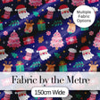 Cute Santa Reindeer Tree Gift Dark Seamless Pattern Digital Print Fabric by the Metre UK Sewing Quilting Textile