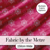 Elegant Red White Snowflake Festive Seamless Pattern Digital Print Fabric by the Metre UK Sewing Quilting Textile