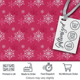 Elegant Red White Snowflake Festive Seamless Pattern Digital Print Fabric by the Metre UK Sewing Quilting Textile