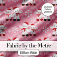 Cute Bunny Bear Merry Christmas Snowflake Seamless Pattern Digital Print Fabric by the Metre UK Sewing Quilting Textile