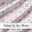 Minimal Line Christmas Tree Snowflake Snowman Seamless Pattern Digital Print Fabric by the Metre UK Sewing Quilting Textile