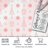 Minimal Line Christmas Tree Snowflake Snowman Seamless Pattern Digital Print Fabric by the Metre UK Sewing Quilting Textile