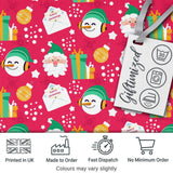 Cute Santa Snowman Christmas Letter Gift Seamless Pattern Digital Print Fabric by the Metre UK Sewing Quilting Textile