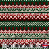 Festive Knitted Fair Isle Christmas Pattern Seamless Digital Print Fabric by the Metre UK Sewing Quilting Textile
