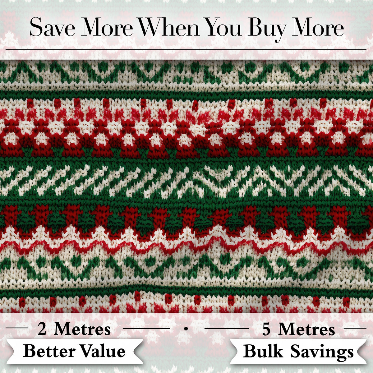 Festive Knitted Fair Isle Christmas Pattern Seamless Digital Print Fabric by the Metre UK Sewing Quilting Textile