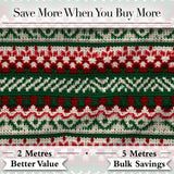 Festive Knitted Fair Isle Christmas Pattern Seamless Digital Print Fabric by the Metre UK Sewing Quilting Textile