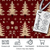 Vintage Knitted Christmas Tree Snowflake Seamless Pattern Digital Print Fabric by the Metre UK Sewing Quilting Textile