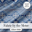 Blue Nordic Knitted Christmas Pattern Seamless Digital Print Fabric by the Metre UK Sewing Quilting Textile