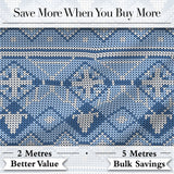 Blue Nordic Knitted Christmas Pattern Seamless Digital Print Fabric by the Metre UK Sewing Quilting Textile