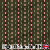 Green Knitted Heart Nordic Pattern Seamless Digital Print Fabric by the Metre UK Sewing Quilting Textile