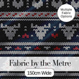 Blue Nordic Snowflake Knitted Pattern Seamless Winter Digital Print Fabric by the Metre UK Sewing Quilting Textile