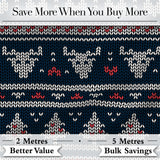 Blue Nordic Snowflake Knitted Pattern Seamless Winter Digital Print Fabric by the Metre UK Sewing Quilting Textile