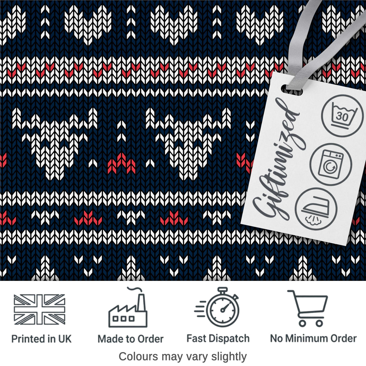 Blue Nordic Snowflake Knitted Pattern Seamless Winter Digital Print Fabric by the Metre UK Sewing Quilting Textile