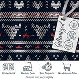 Blue Nordic Snowflake Knitted Pattern Seamless Winter Digital Print Fabric by the Metre UK Sewing Quilting Textile