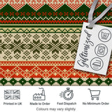 Nordic Zigzag Knit Green Red Cream Geometric Festive Sweater Style Seamless Digital Print Fabric by the Metre UK Sewing Quilting Textile