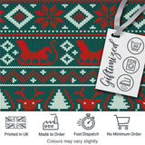 Scandinavian Reindeer Snowflake Knit Pattern Green Background  Digital Print Fabric by the Metre UK Sewing Quilting Textile