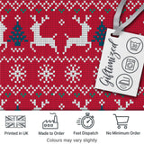 Classic Red Knit Reindeer Snowflake Pattern Christmas Sweater Style White Blue  Digital Print Fabric by the Metre UK Sewing Quilting Textile