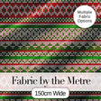 Classic Red Green White Knit Stripe Pattern Nordic Christmas Sweater Style  Digital Print Fabric by the Metre UK Sewing Quilting Textile
