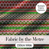 Classic Red Green White Knit Stripe Pattern Nordic Christmas Sweater Style  Digital Print Fabric by the Metre UK Sewing Quilting Textile