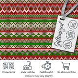 Classic Red Green White Knit Stripe Pattern Nordic Christmas Sweater Style  Digital Print Fabric by the Metre UK Sewing Quilting Textile