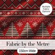 Christmas Tree Heart Knit Pattern Red Green White Nordic Festive Sweater Style  Digital Print Fabric by the Metre UK Sewing Quilting Textile