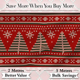 Christmas Tree Heart Knit Pattern Red Green White Nordic Festive Sweater Style  Digital Print Fabric by the Metre UK Sewing Quilting Textile