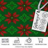 Festive Holly Leaf Berry Knit Pattern Green Red Christmas Seamless Nordic Style Digital Print Fabric by the Metre UK Sewing Quilting Textile