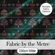 Nordic Ornament Christmas Tree Knit Green Red White Festive Seamless Textile Digital Print Fabric by the Metre UK Sewing Quilting Textile