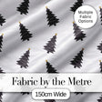 Minimal Christmas Tree Pattern Grey Background Simple Holiday Seamless Modern Digital Print Fabric by the Metre UK Sewing Quilting Textile