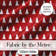 Minimal White Christmas Trees on Red Background Simple Holiday Seamless Pattern Digital Print Fabric by the Metre UK Sewing Quilting Textile
