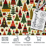 Vibrant Nordic Christmas Trees Gifts Stars Festive Holiday Seamless Pattern Digital Print Fabric by the Metre UK Sewing Quilting Textile