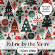 Scandi Christmas Trees Ornaments Red Green Festive Seamless Pattern Digital Print Fabric by the Metre UK Sewing Quilting Textile