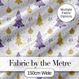Pastel Christmas Trees Ornaments Soft Purple Yellow Seamless Pattern Digital Print Fabric by the Metre UK Sewing Quilting Textile