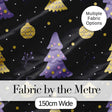 Minimal Christmas Tree Ornaments Purple Black Seamless Pattern Digital Print Fabric by the Metre UK Sewing Quilting Textile