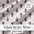 Minimal Line Christmas Trees Modern Scandinavian Seamless Pattern Digital Print Fabric by the Metre UK Sewing Quilting Textile