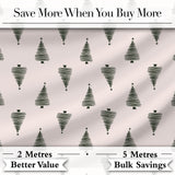 Minimal Line Christmas Trees Modern Scandinavian Seamless Pattern Digital Print Fabric by the Metre UK Sewing Quilting Textile